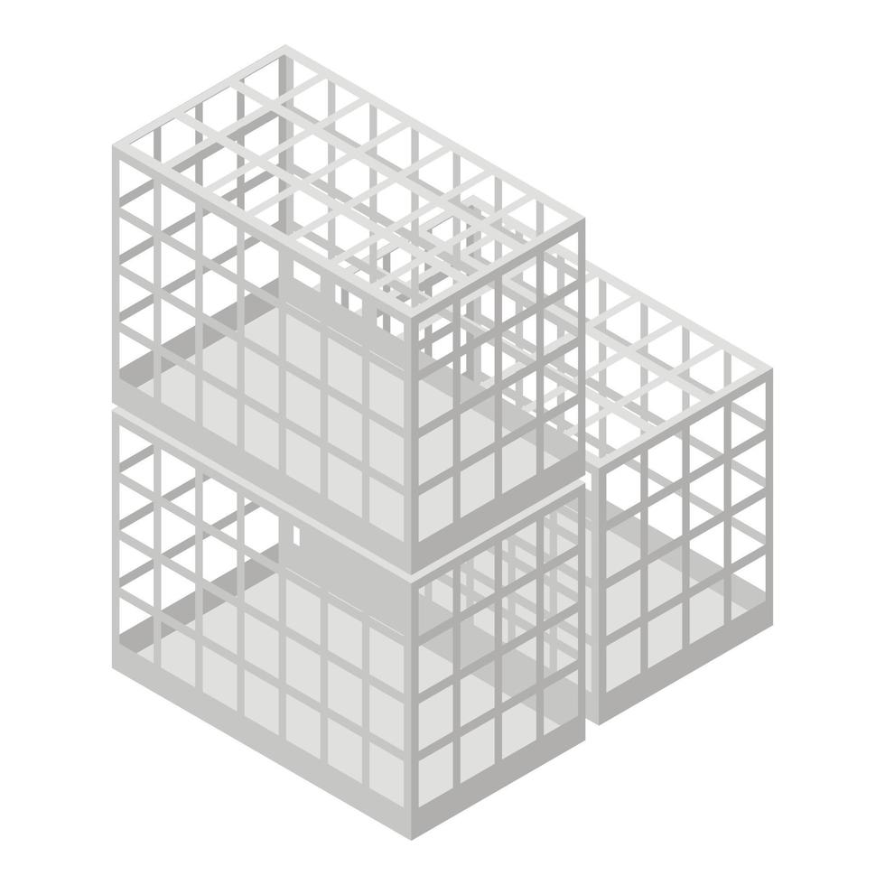Pet transport cage icon, isometric style vector