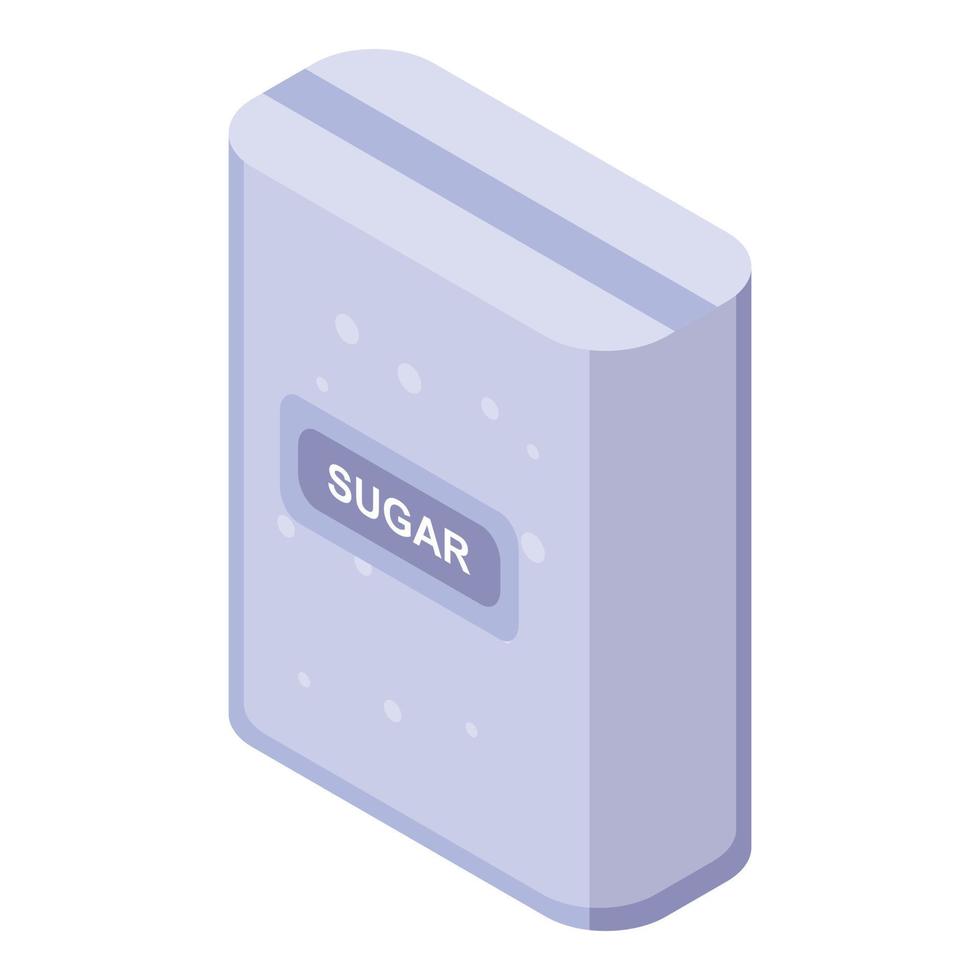 Sugar package icon, isometric style vector