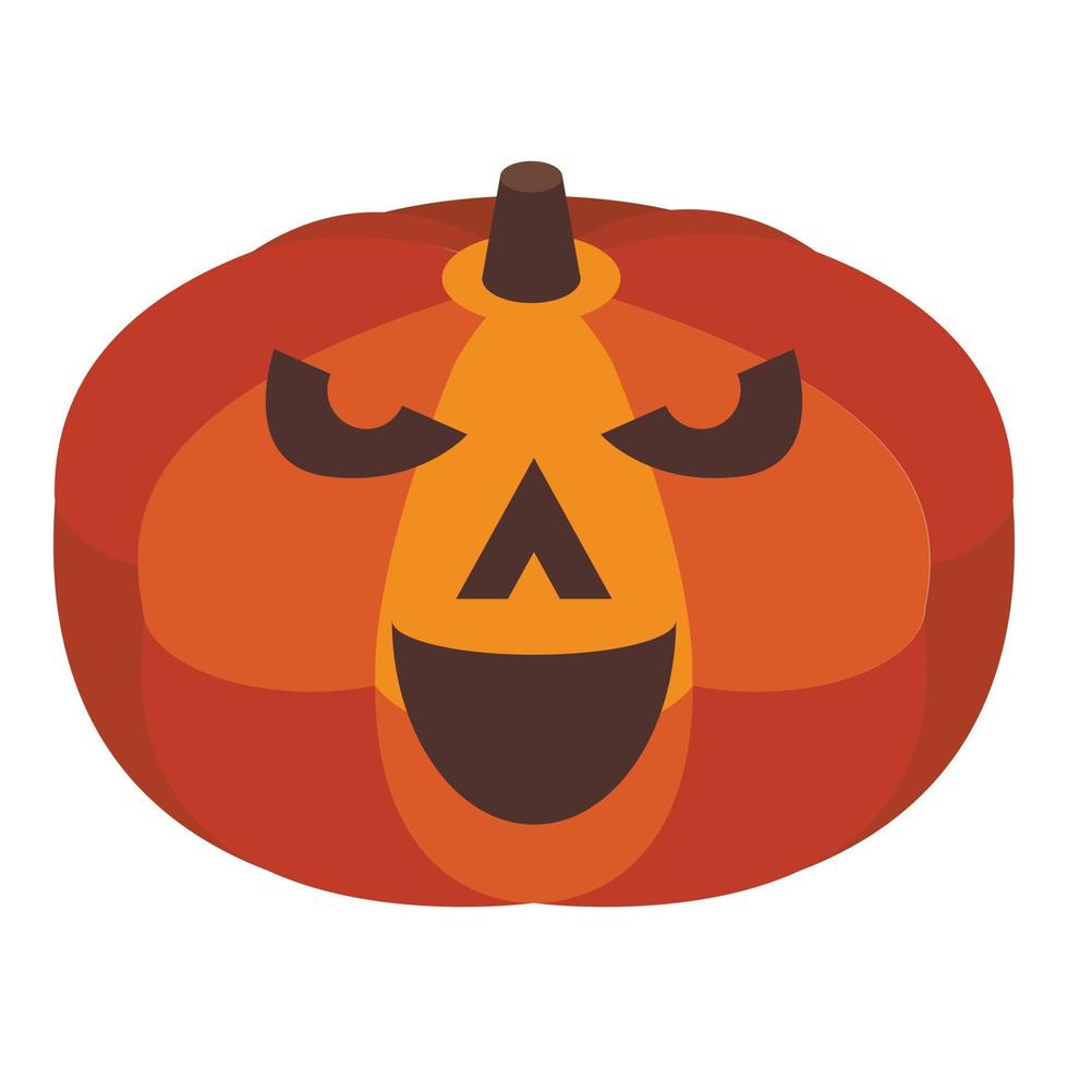 lindo icono de calabaza, estilo isométrico vector