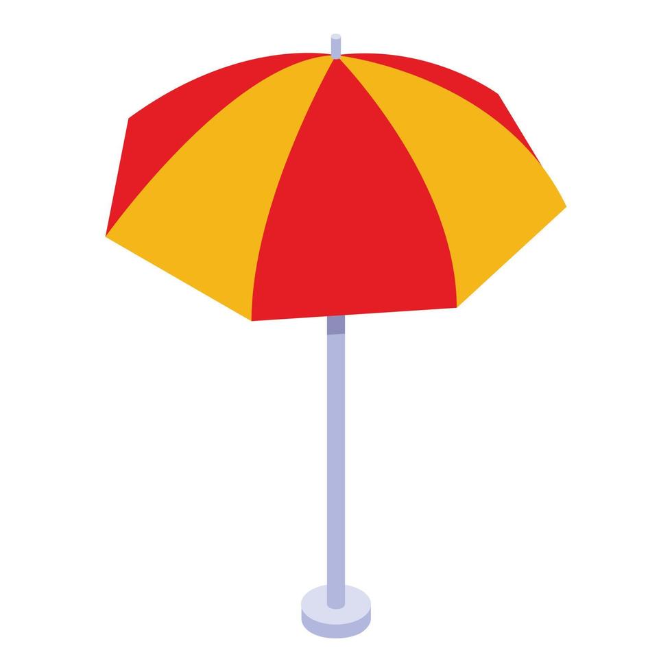 Beach umbrella icon, isometric style vector