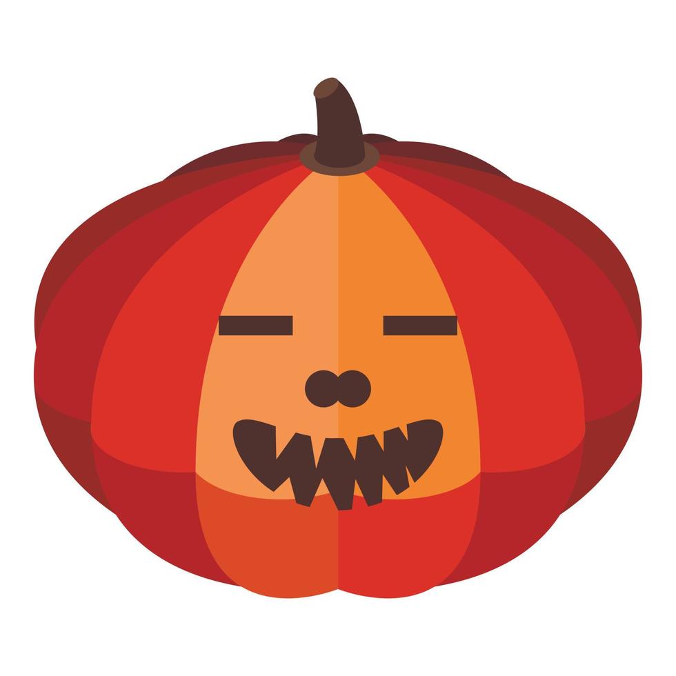 Teeth halloween pumpkin icon, isometric style vector
