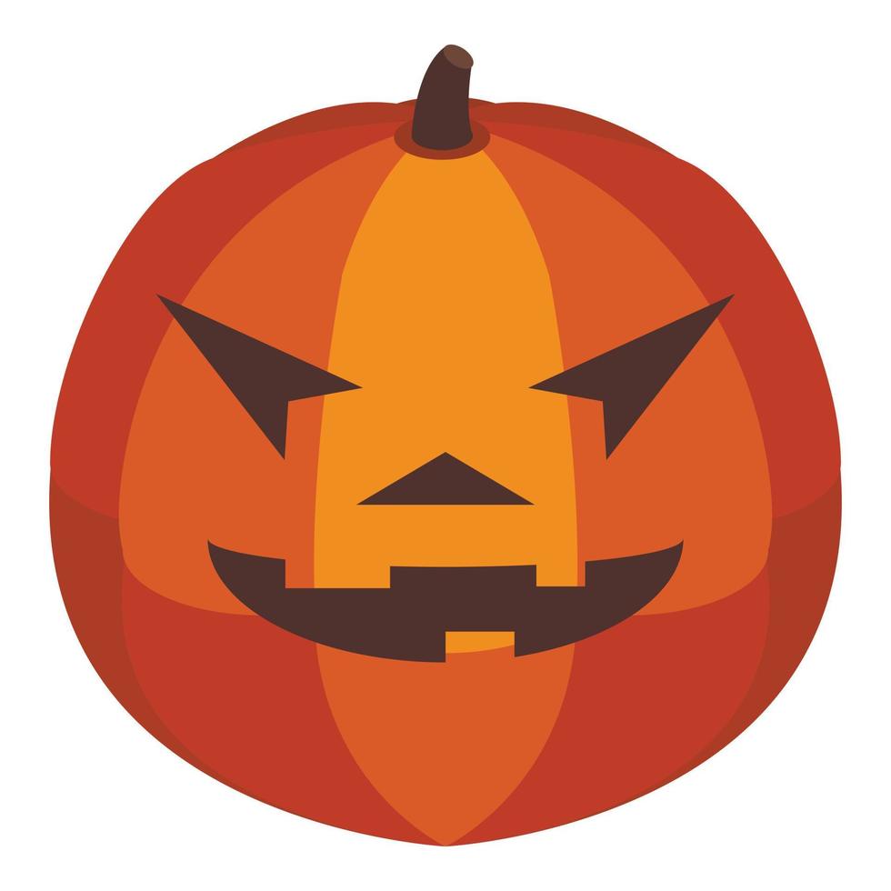 icono de calabaza de halloween de decoración, estilo isométrico vector