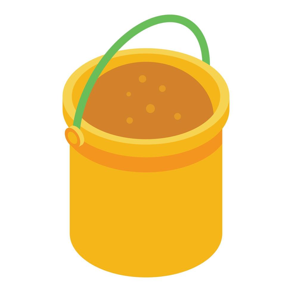 Sand bucket icon, isometric style vector
