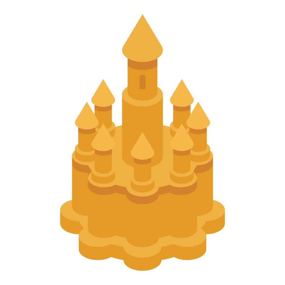 Sea sand castle icon, isometric style vector