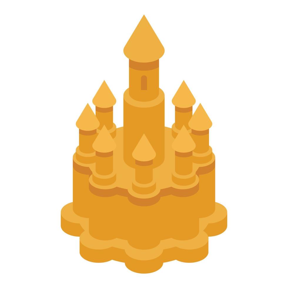 Sea sand castle icon, isometric style vector