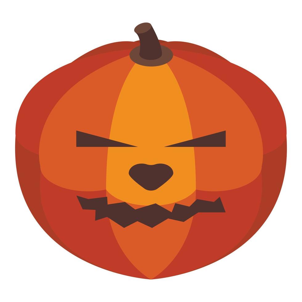 icono de calabaza de miedo, estilo isométrico vector