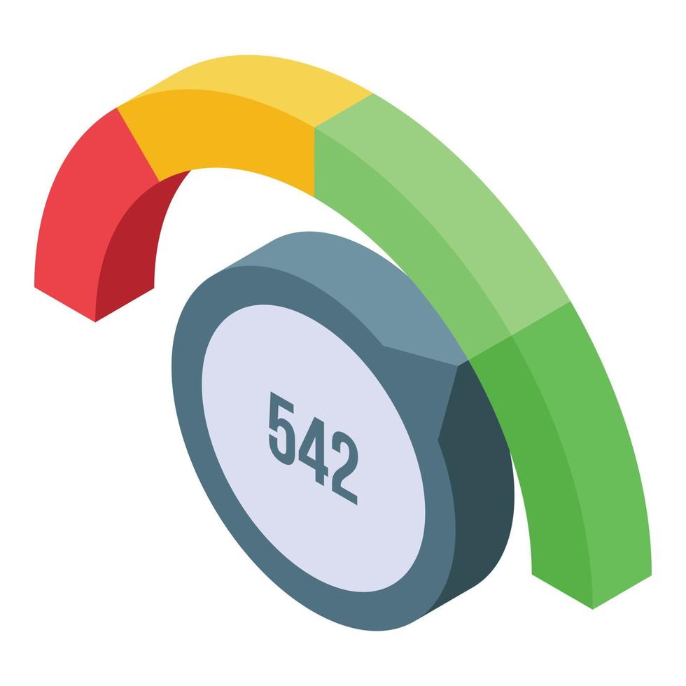 Measure credit score icon, isometric style vector