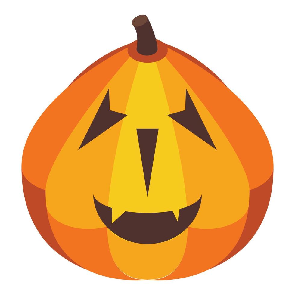 Autumn holiday pumpkin icon, isometric style vector