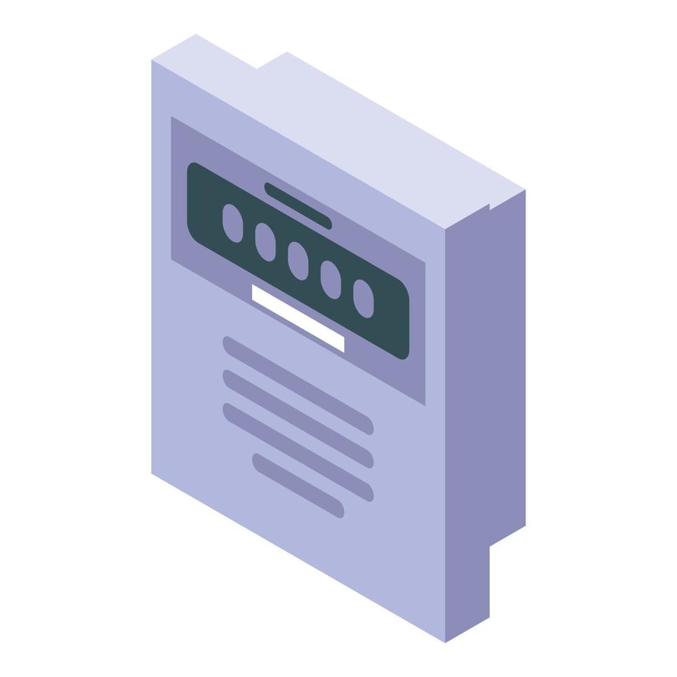 Digital electric counter icon, isometric style vector