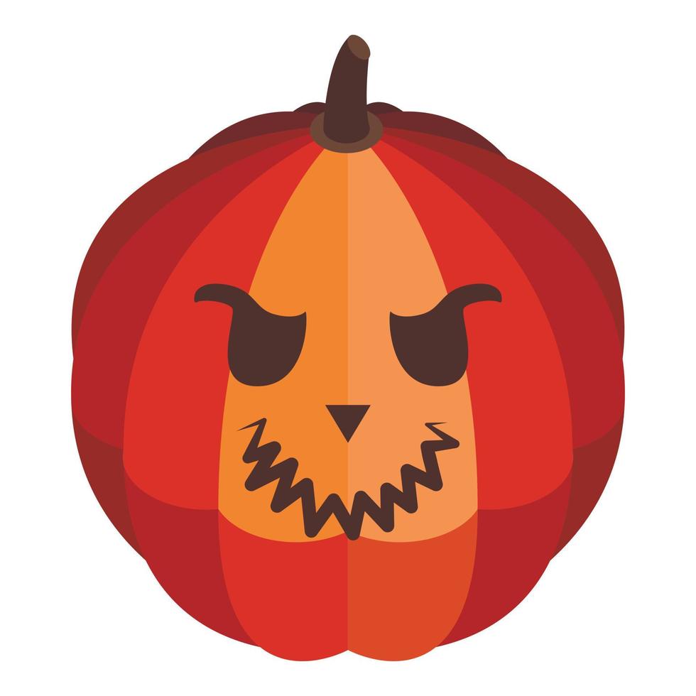 Cute eyes pumpkin icon, isometric style vector