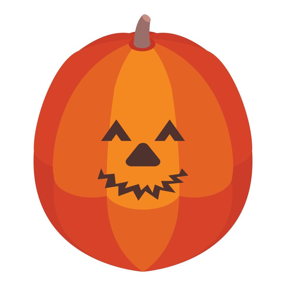 Dark pumpkin icon, isometric style vector