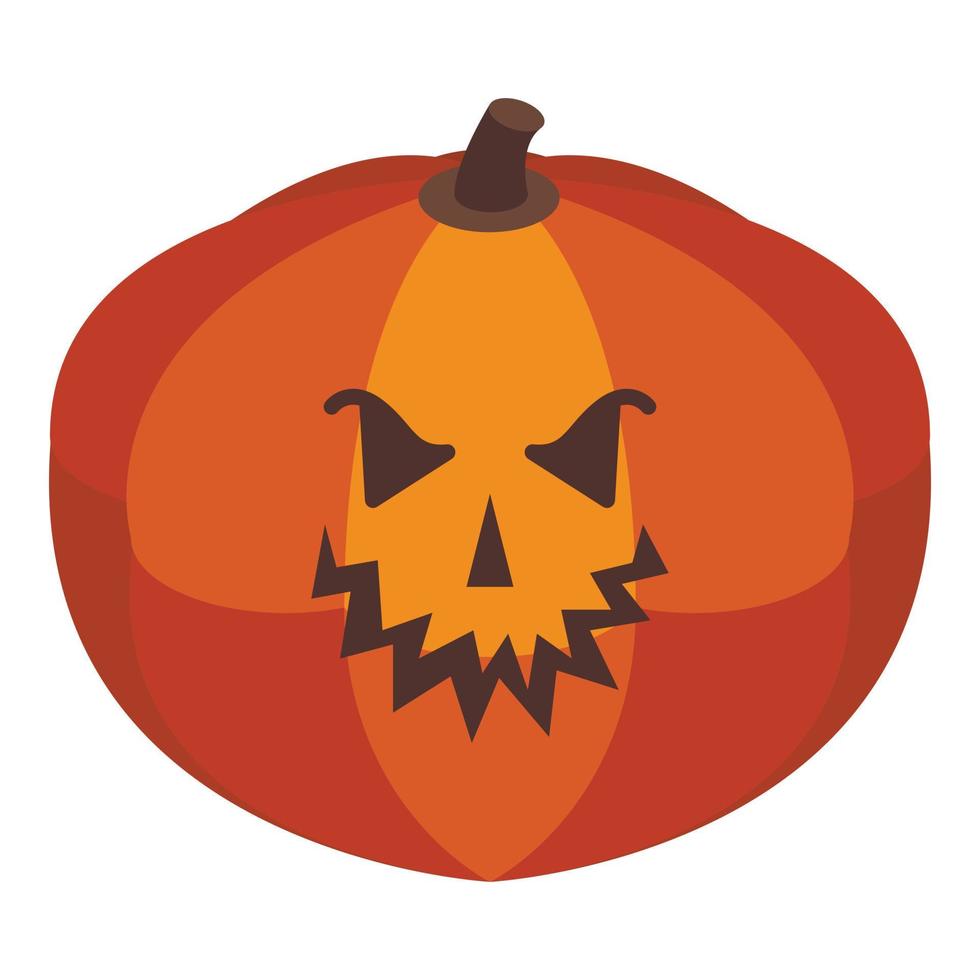 Harvest halloween pumpkin icon, isometric style vector
