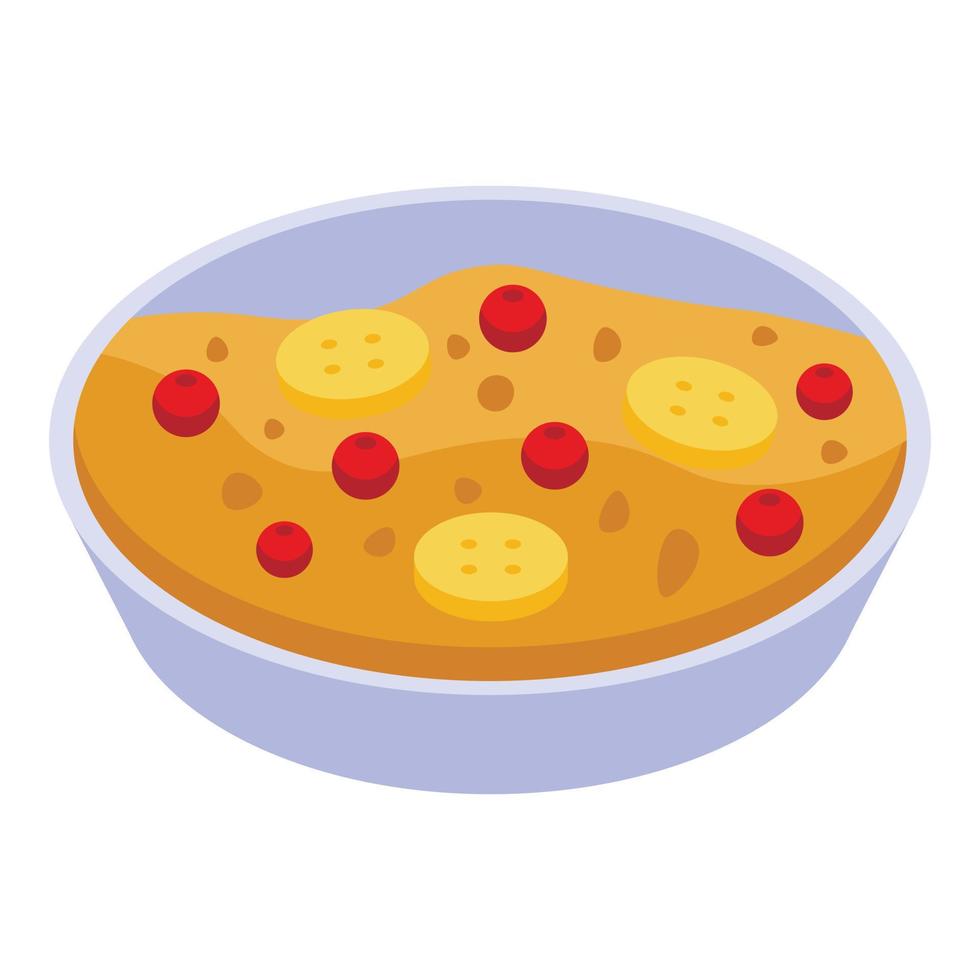 Morning cereal food icon, isometric style vector