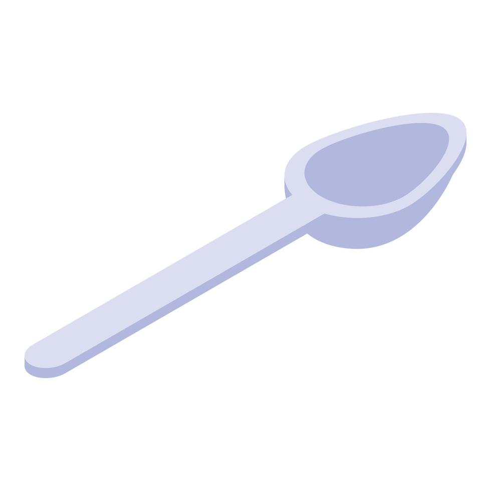 Plastic spoon icon, isometric style vector