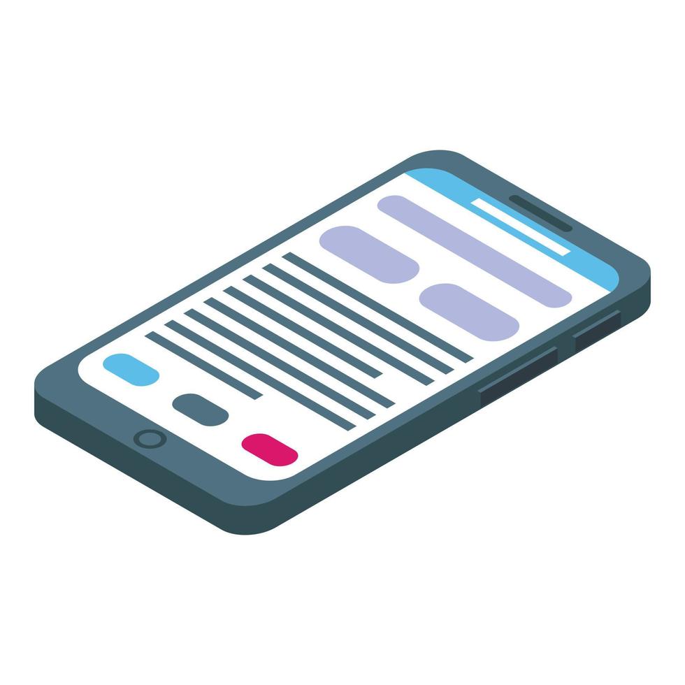 Smartphone icon, isometric style vector