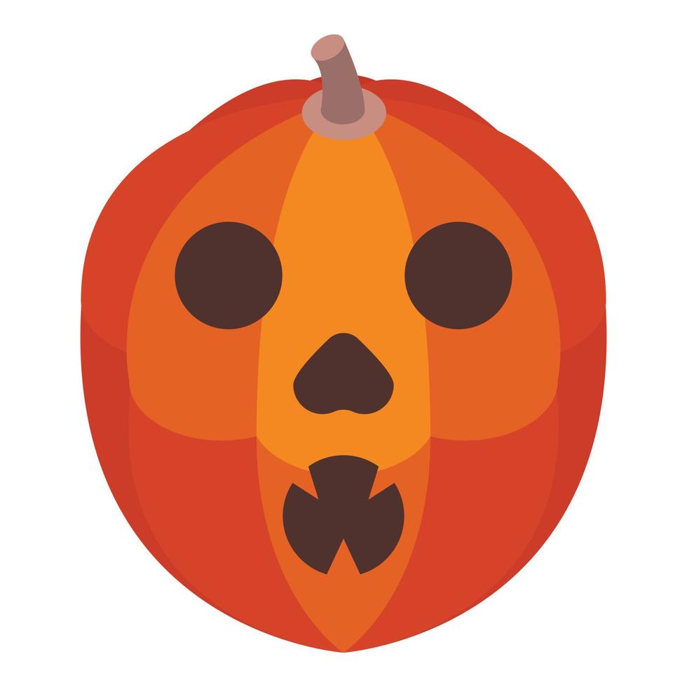 Emotion pumpkin icon, isometric style vector