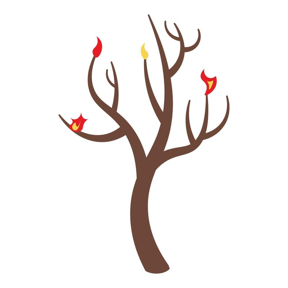 icono de árbol quemado, estilo isométrico vector