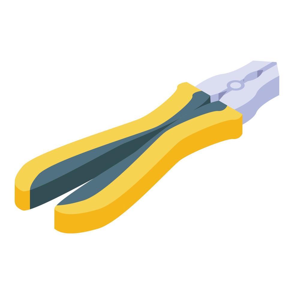 Electrician pliers icon, isometric style vector