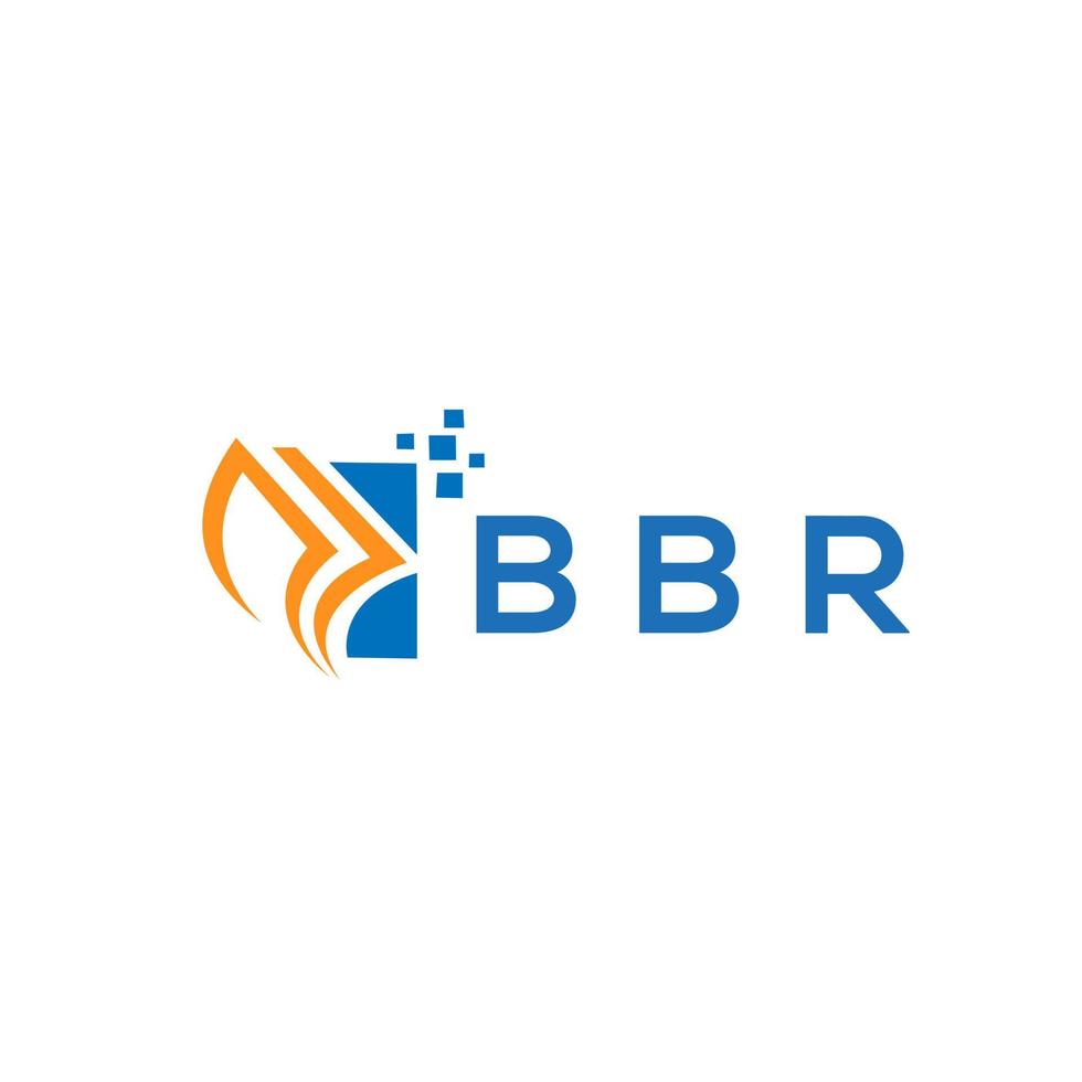 BBR credit repair accounting logo design on white background. BBR creative initials Growth graph letter logo concept. BBR business finance logo design. vector
