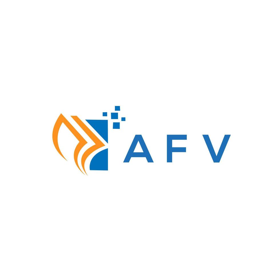 diseño de logotipo de contabilidad de reparación de crédito afv sobre fondo blanco. Concepto de logotipo de letra de gráfico de crecimiento de iniciales creativas afv. diseño del logotipo de finanzas empresariales afv. vector