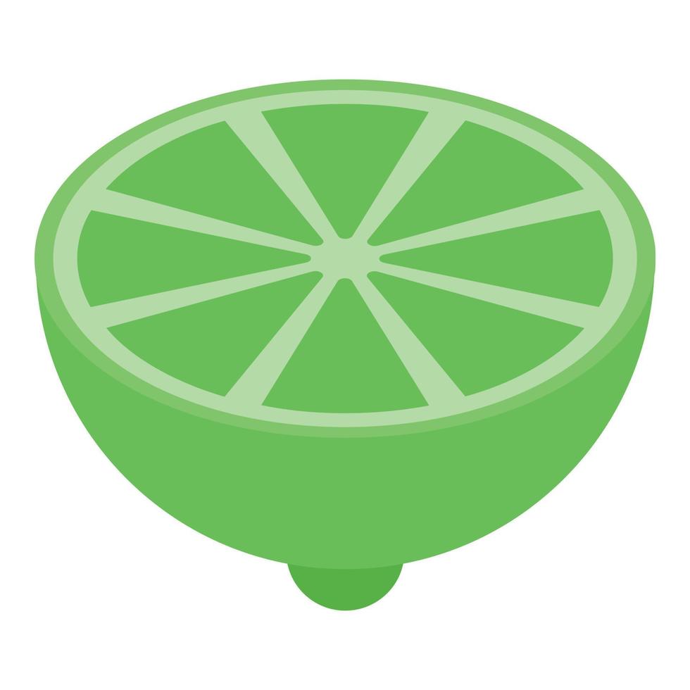 Half lime icon, isometric style vector