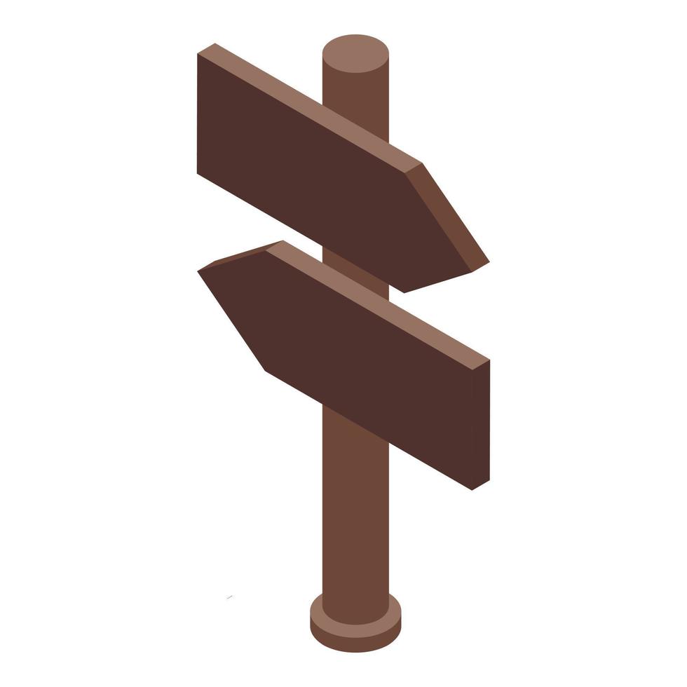 Hiking direction pillar icon, isometric style vector