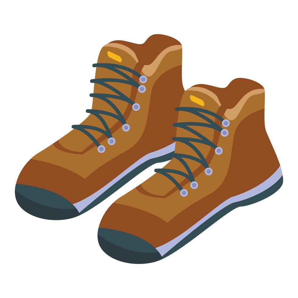icono de botas de senderismo, estilo isométrico vector