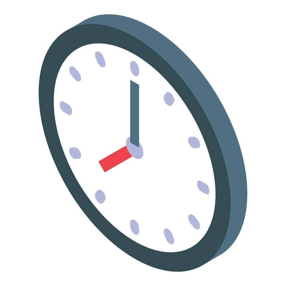 Wall clock icon, isometric style vector