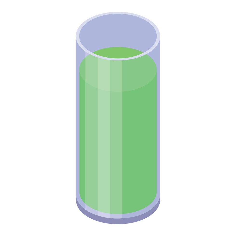 Lime juice glass icon, isometric style vector