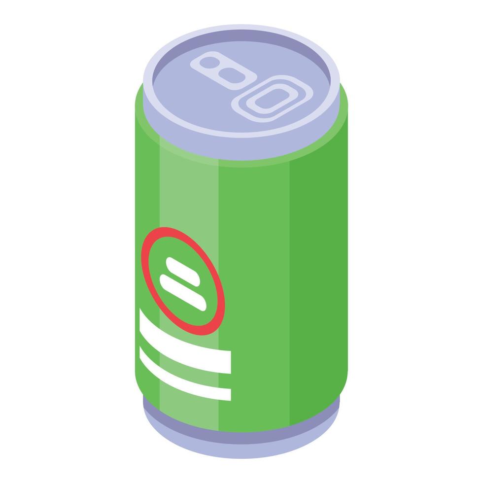 Lime tin can icon, isometric style vector
