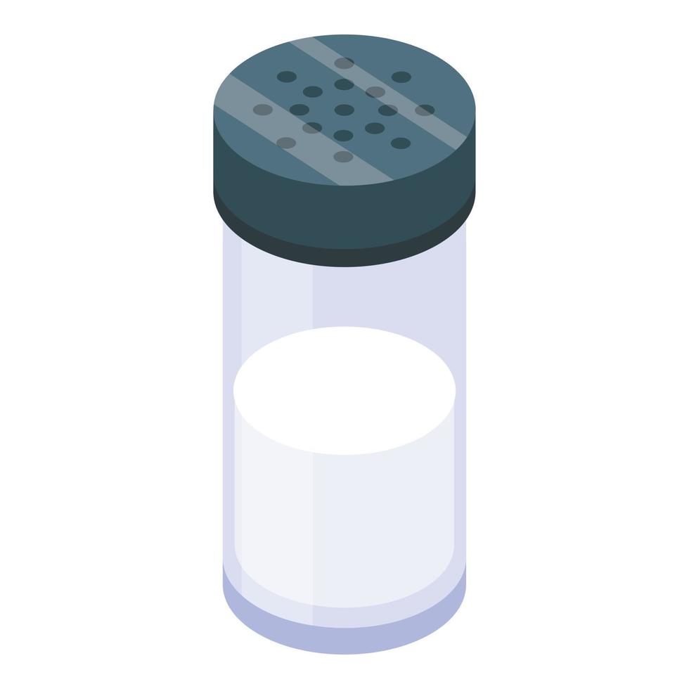 Salt jar icon, isometric style vector