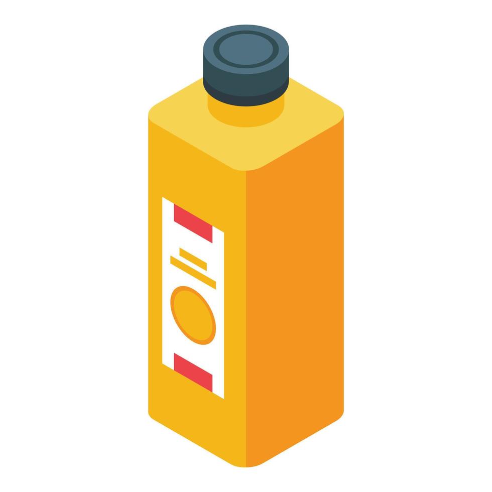 Orange juice bottle icon, isometric style vector