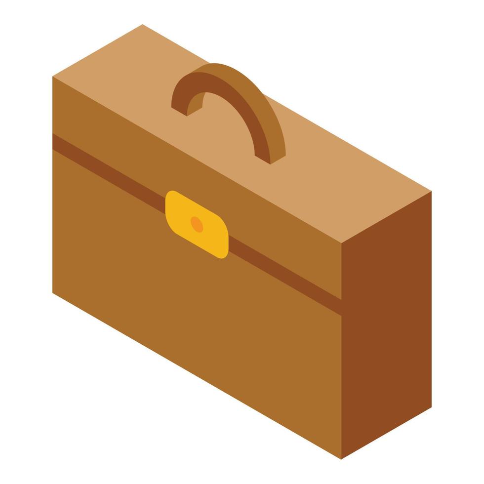 Leather hand case icon, isometric style vector