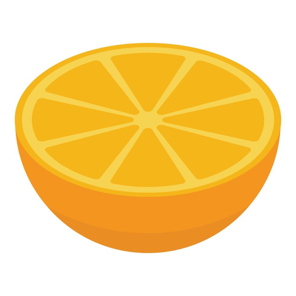 medio icono naranja fresco, estilo isométrico vector