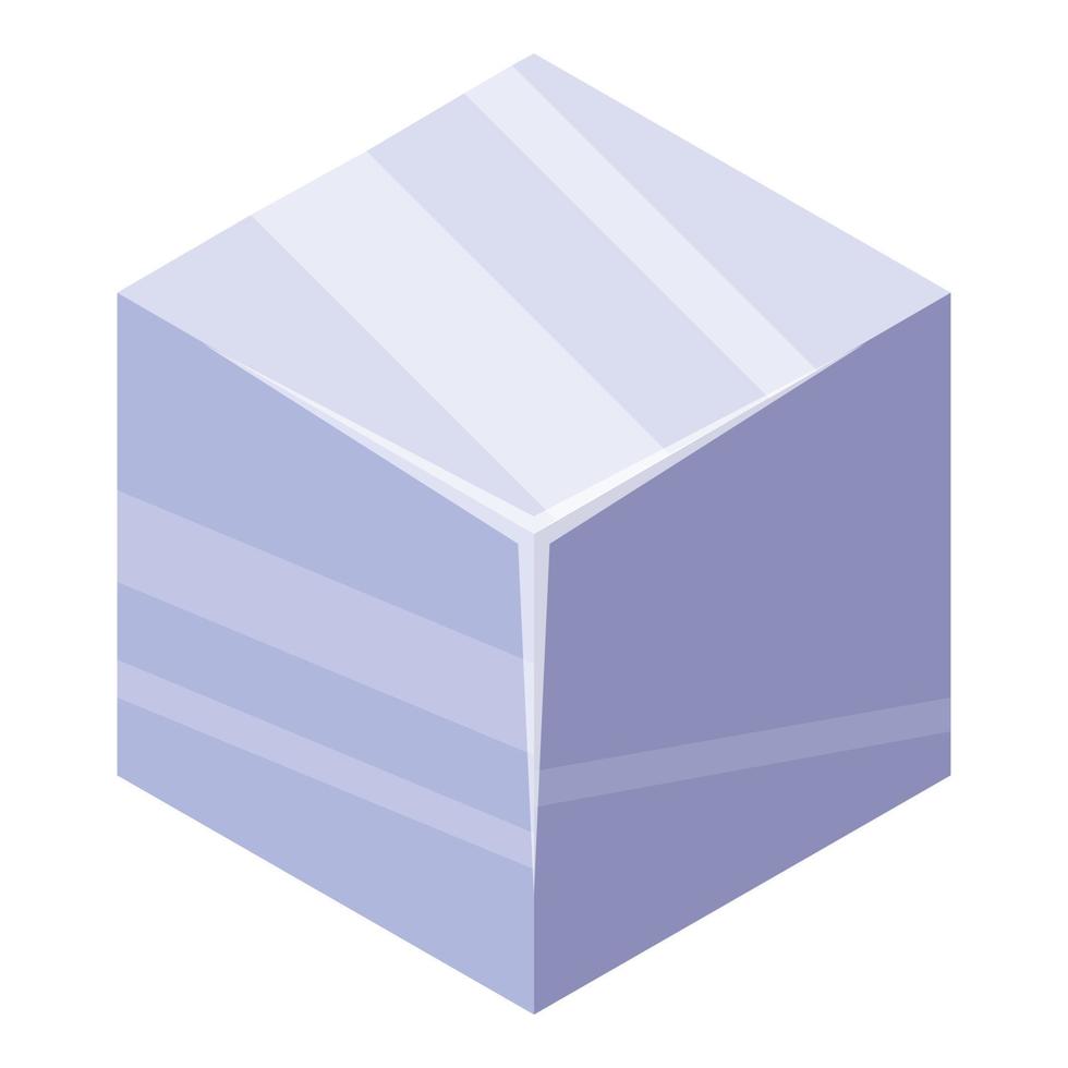 Ice cube icon, isometric style vector