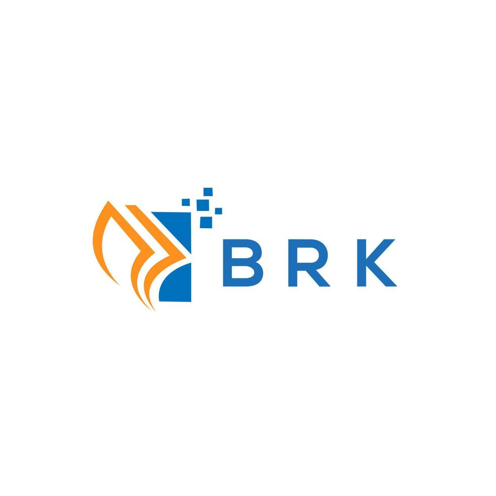 BRK credit repair accounting logo design on white background. BRK creative initials Growth graph letter logo concept. BRK business finance logo design. vector