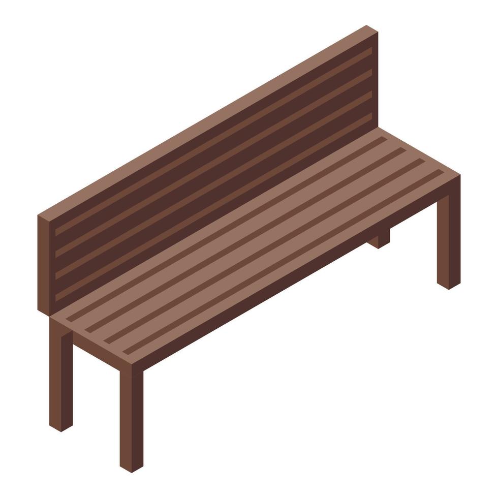 Park bench icon, isometric style vector