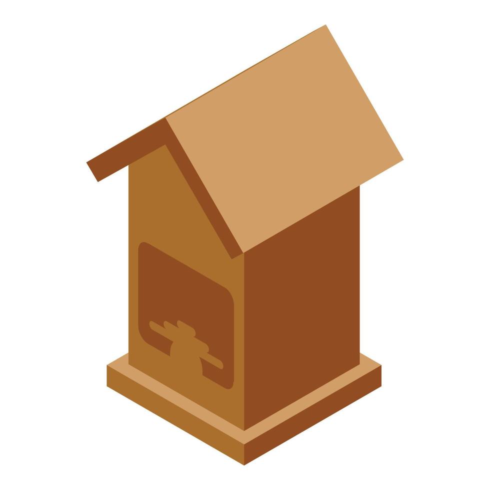 Roof bird house icon, isometric style vector