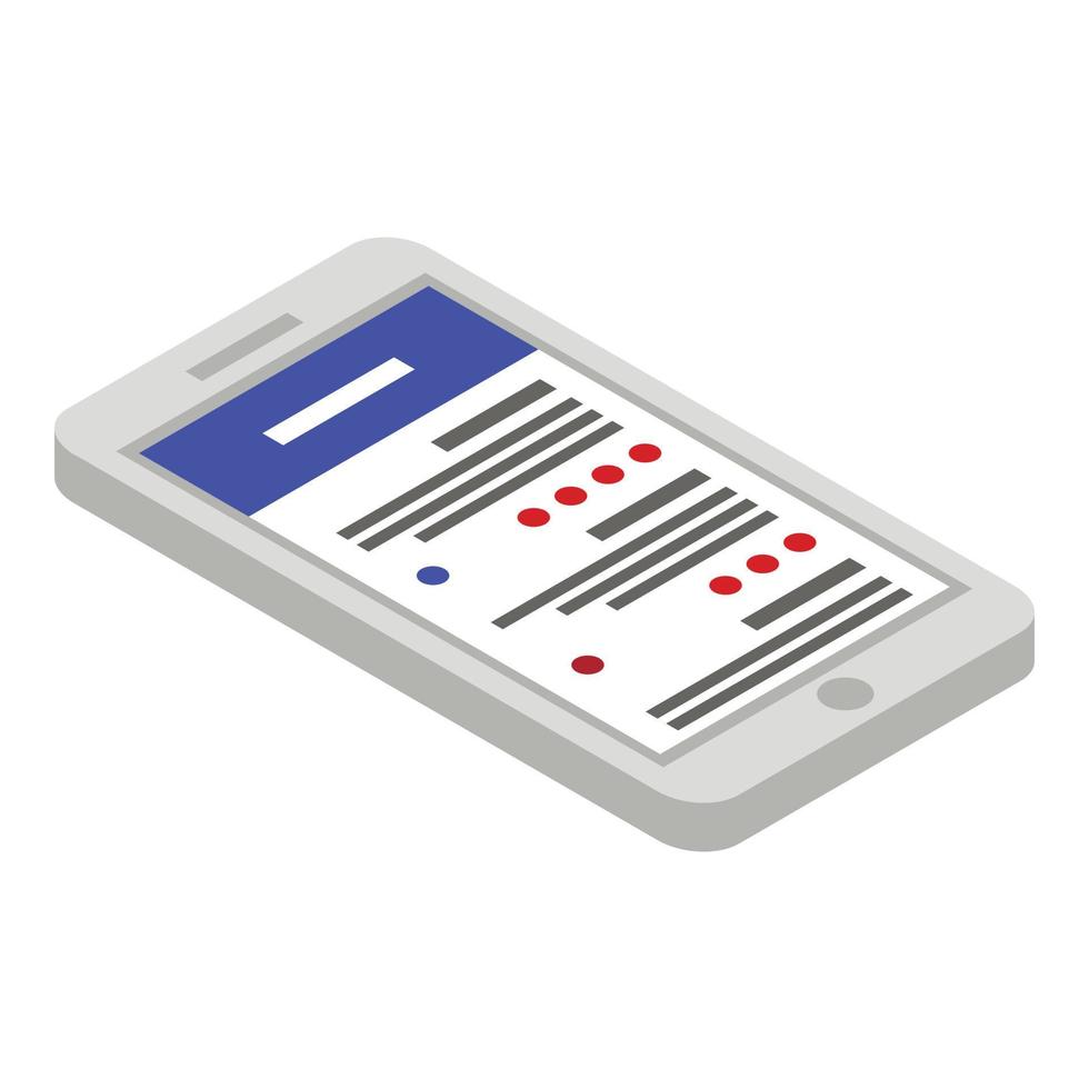 Modern smartphone icon, isometric style vector