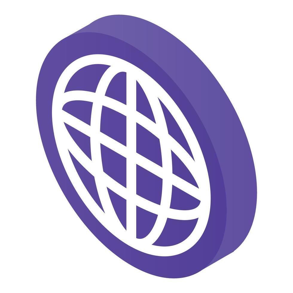 Global sign icon, isometric style vector