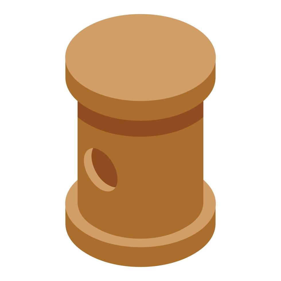 Stump bird house icon, isometric style vector