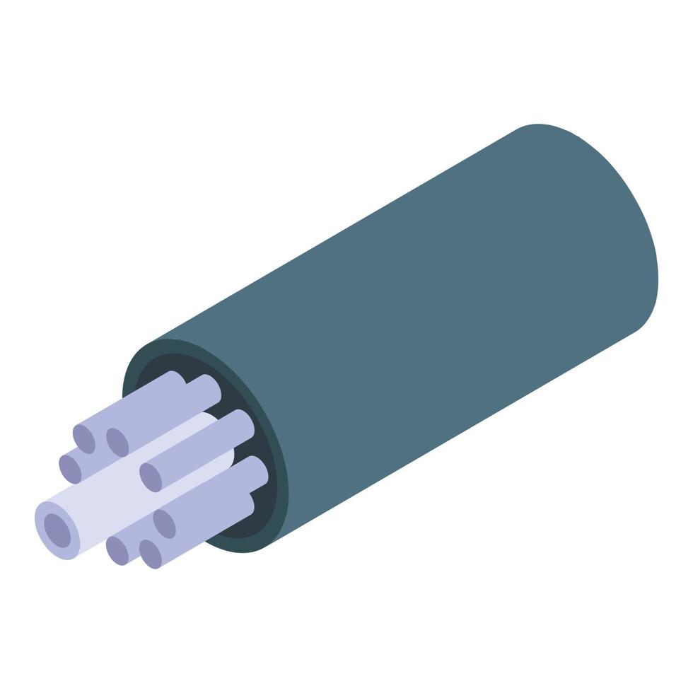 Optic cable icon, isometric style vector