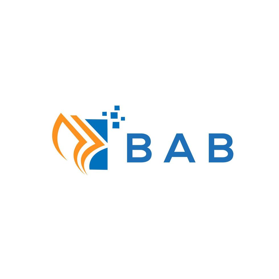 diseño de logotipo de contabilidad de reparación de crédito bab sobre fondo blanco. bab creative iniciales gráfico de crecimiento letra logo concepto. diseño del logotipo de finanzas empresariales bab. vector