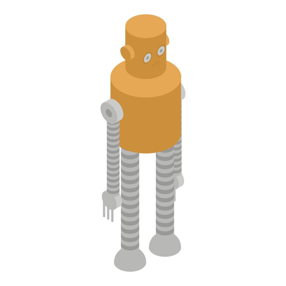 Long legs robot icon, isometric style vector