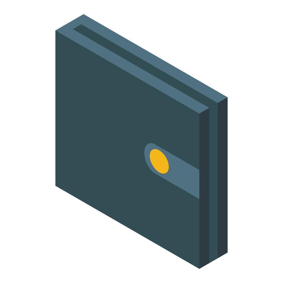 Leather wallet icon, isometric style vector