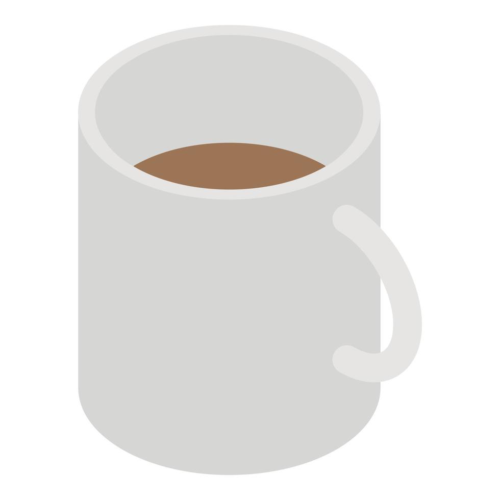 icono de media taza de té, estilo isométrico vector