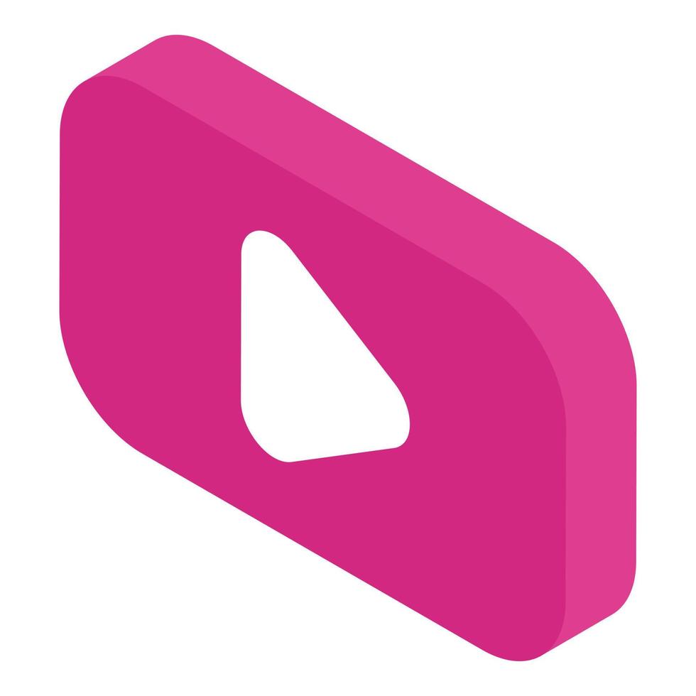 Play video icon, isometric style vector