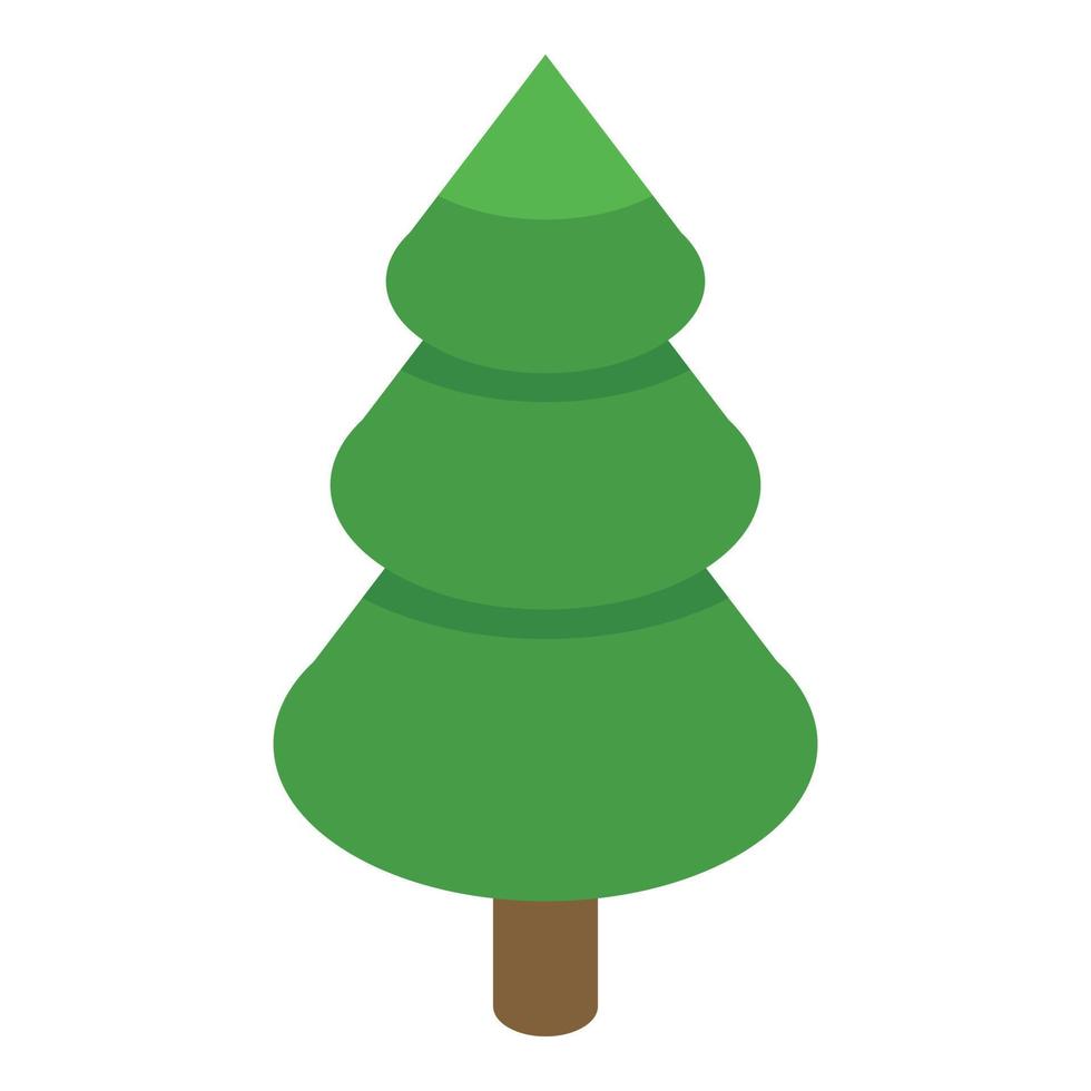 Green fir tree icon, isometric style vector