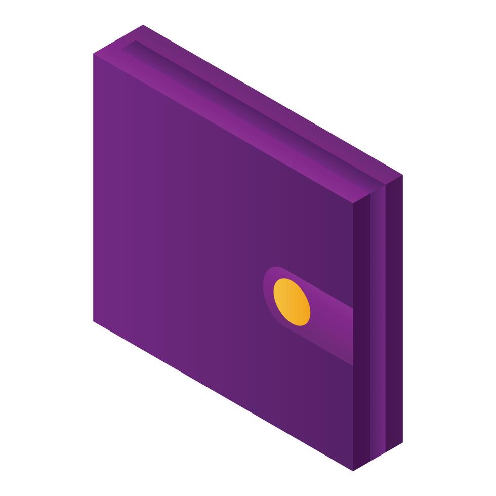 Leather wallet icon, isometric style vector