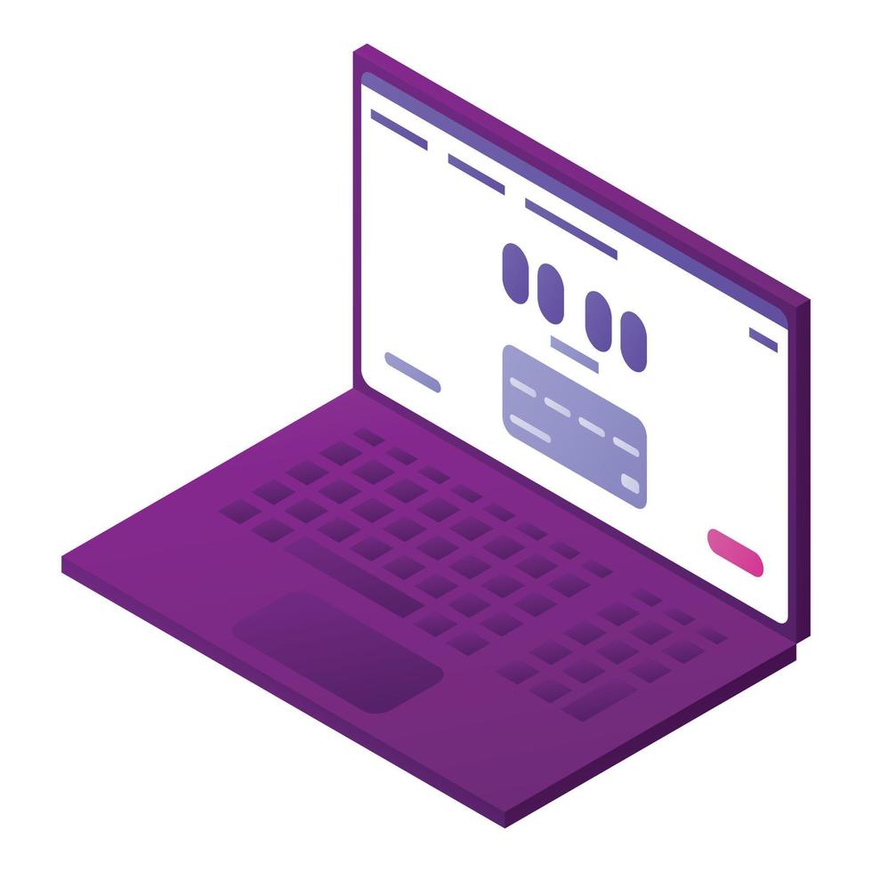 Modern laptop icon, isometric style vector